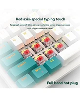 100 Keys Mechanical Keyboard Wired Backlight Keyboard Customized E-sports Office Game Computer Keyboard Metal Panel (green)
