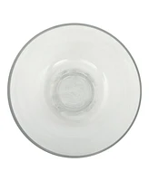Gibson Home Wildgreens Large Glass Salad Bowl Set with Marble Base and Acacia Serving Utensils