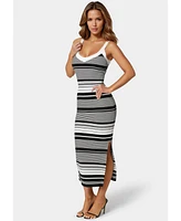 Bebe Women's Striped Sweater Midi Dress