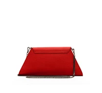 Usu Red Clutch Bag Leather Clutch Purse Crossbody Evening Purse Unique Women's Red Handbag