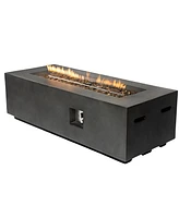Mondawe 60inch-60,000 Btu Outdoor Rectangle Propane Fire Pit Table with Waterproof Cover