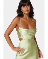 Bebe Women's Open Back Cut Out Midi Slip Dress