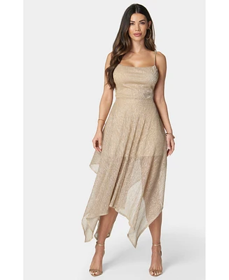 Bebe Women's Dolce Pleat Sharkbite Maxi with Tie Back