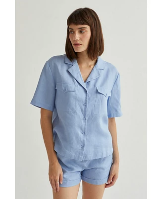 Crescent Women's Clara Linen Button Up Tp