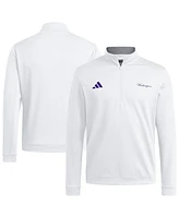 Adidas Men's White Washington Huskies Elevated Quarter-Zip Jacket