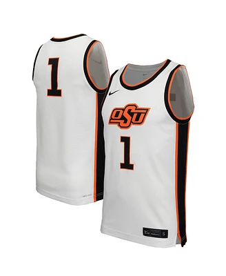 Nike Men's 1 White Oklahoma State Cowboys Replica Basketball Jersey