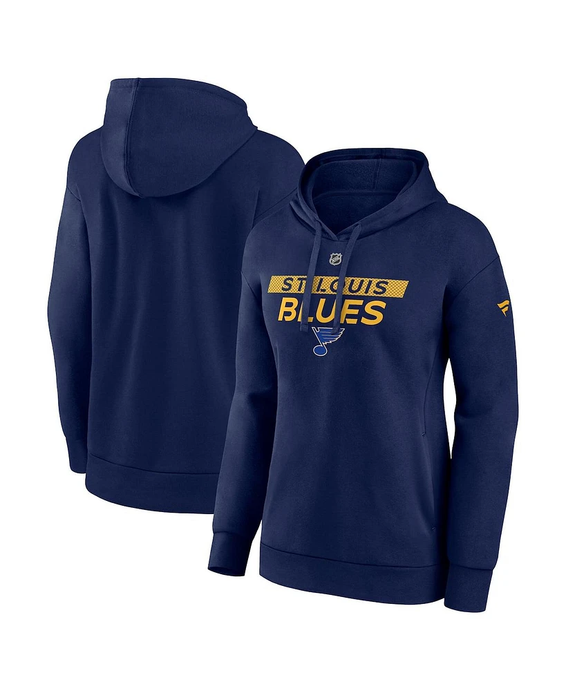 Fanatics Women's Navy St. Louis Blues Authentic Pro Core Primary Fleece Pullover Hoodie