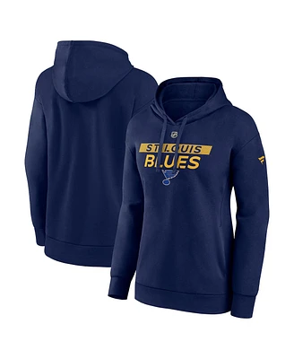 Fanatics Women's Navy St. Louis Blues Authentic Pro Core Primary Fleece Pullover Hoodie