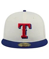 New Era Men's Cream Texas Rangers Chrome 59FIFTY Fitted Hat