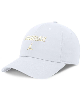 Jordan Men's White Michigan Wolverines Club Swoosh Performance Adjustable Hat