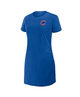 Fanatics Women's Royal Chicago Cubs Ruched Drape T-Shirt Dress