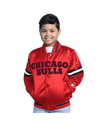 Starter Big Boys and Girls Red Chicago Bulls Scrimmage Full-Snap Varsity Jacket