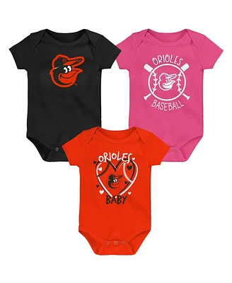 Outerstuff Infant 3-Pack Baltimore Orioles Slide Home Bodysuit Set