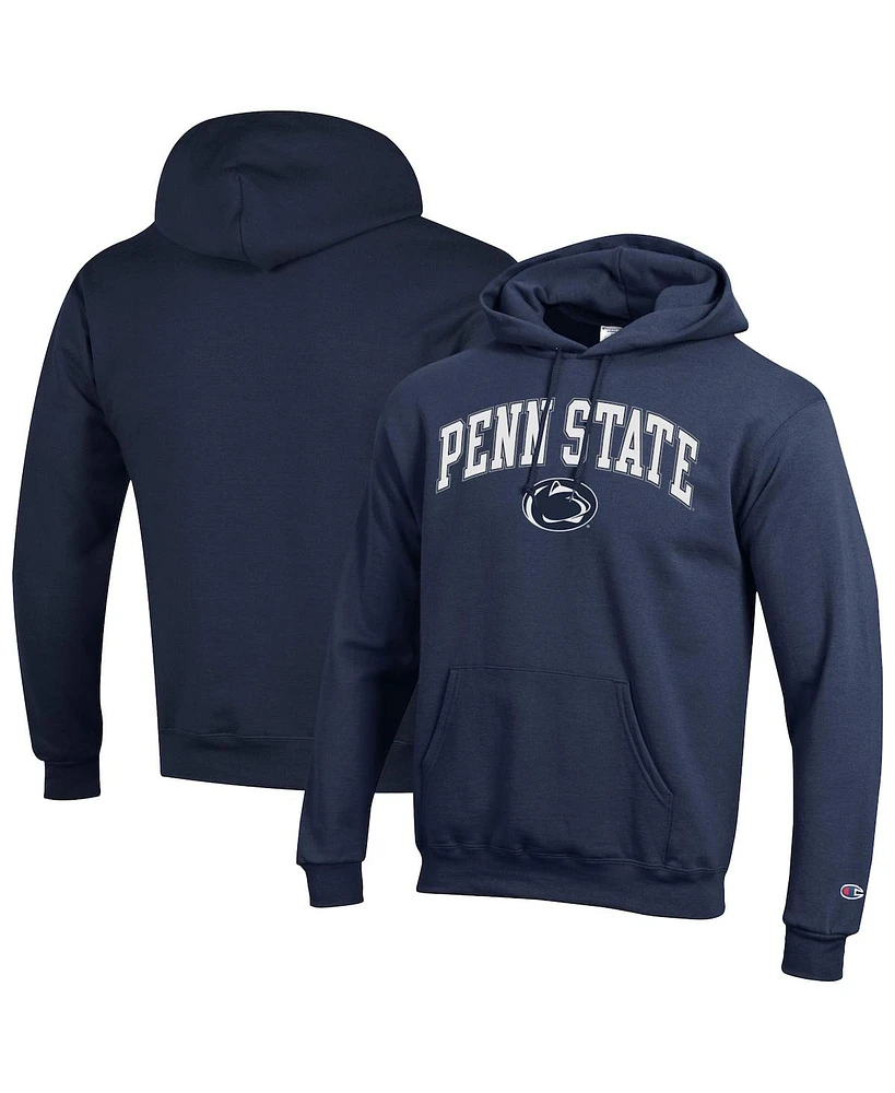 Champion Men's Navy Penn State Nittany Lions Arched Logo Fleece Pullover Hoodie