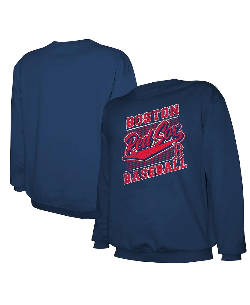 Stitches Men's Navy Boston Red Sox Lightweight Crew Sweatshirt