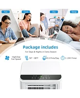8000 Btu 3-in-1 Portable Air Conditioner for 250 Sq.ft with Remote Control