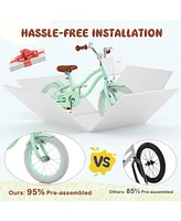 14 Inch Kids Bike with Adjustable Seat and Bell for 3-8 Years Olds
