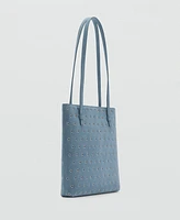 Mango Women's Die-Cut Leather Shopper Bag