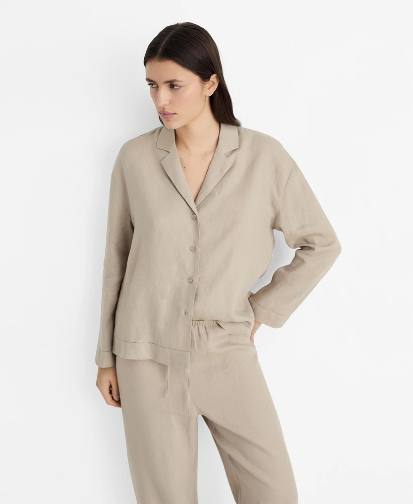 Mango Women's Linen-Blend Shirt