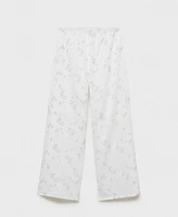 Mango Women's Embroidered Pajama Pants
