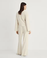 Mango Women's Rib-Knit Zipper Jacket