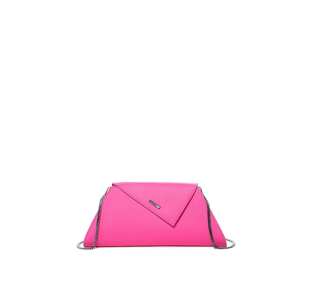 Susu Hot Pink Purse Leather Clutch Bag Crossbody Evening Purse Unique Women's Handbag