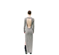 Labeca London Women's Juniper Backless Striped Wool Maxi Dress