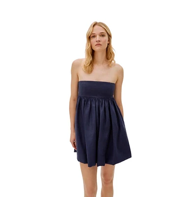 Labeca London Us Women's Mykonos Linen Strapless Dress
