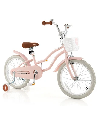 18" Kids Bike for Boys and Girls Aged 3-8 Years with Training Wheels