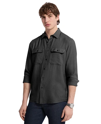 Michael Kors Men's Crepe Long Sleeve Two-Pocket Button-Front Shirt