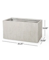 Modern Rectangular Concrete Planter: Effortless Outdoor Style with Durability