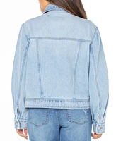 Celebrity Pink Juniors' Button-Down Denim Baggy Trucker Jacket