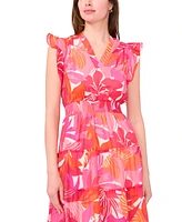 Msk Petite Floral-Print Maxi Dress