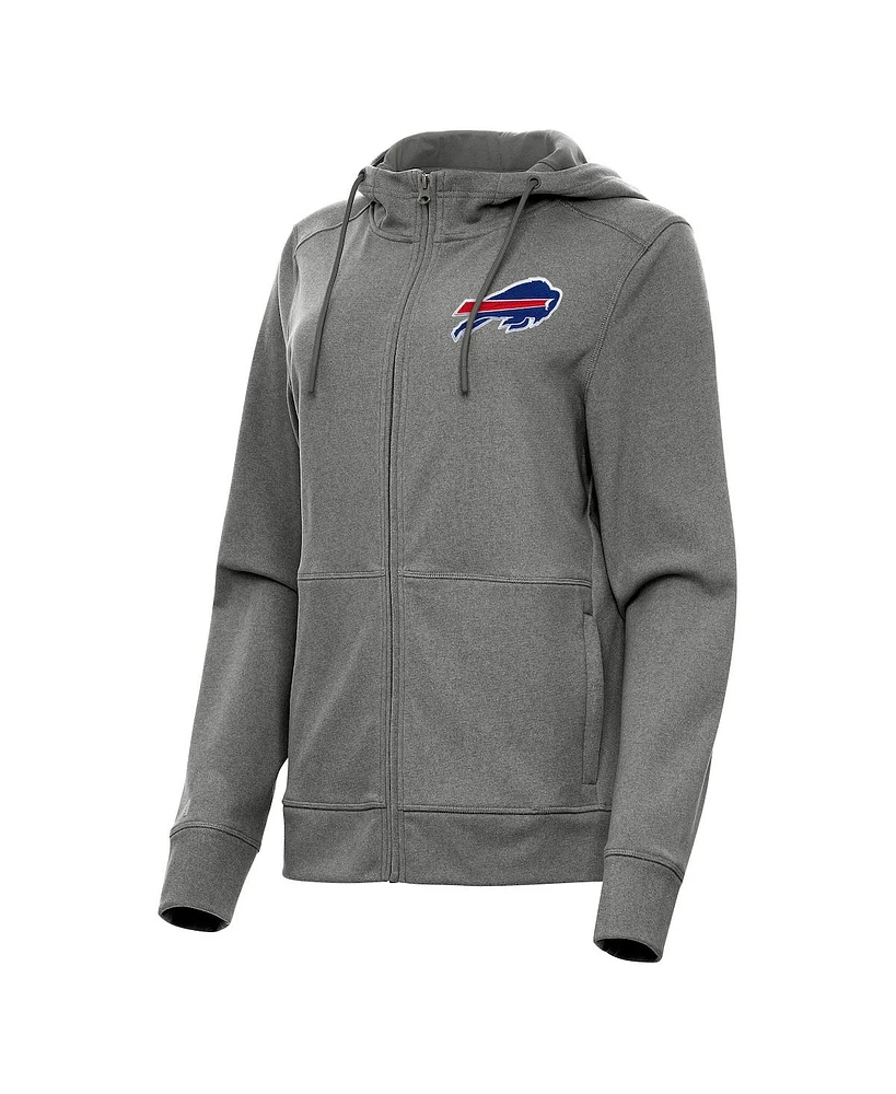 Antigua Women's Heather Charcoal Buffalo Bills Seeker Full-Zip Hoodie Jacket