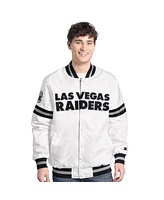 Starter Men's White Las Vegas Raiders Scout Full-Snap Varsity Jacket