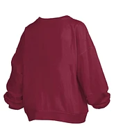 Pressbox Women's Garnet Florida State Seminoles Janise Arch Over Logo Waist Length Oversized Pullover Sweatshirt