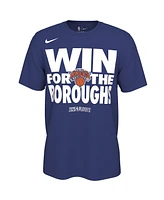 Nike Men's and Women's Rush Blue New York Knicks 2025 Nba Playoffs On-Court Mantra T-Shirt