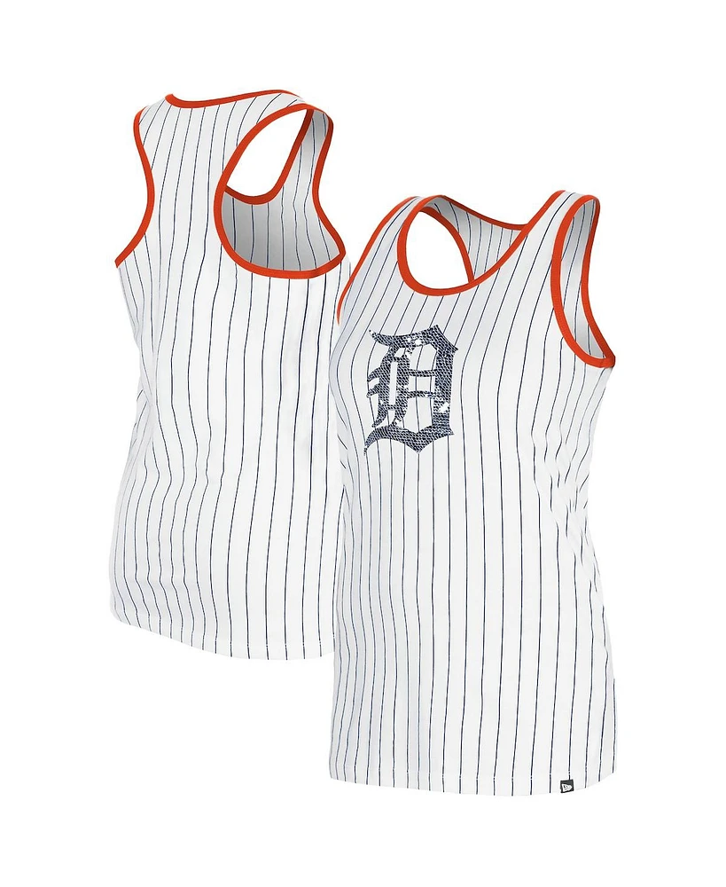 New Era Women's White Detroit Tigers Gameday Pinstripe Tank Top
