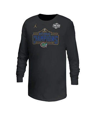 Jordan Big Boys and Girls Black Florida Gators 2025 Ncaa Men's Basketball National Champions Celebration Long Sleeve T-Shirt