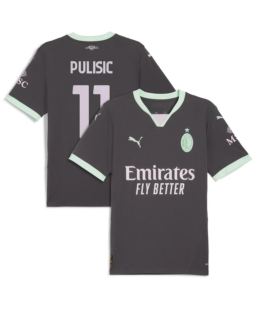 Puma Men's Christian Pulisic Charcoal Ac Milan 2024/25 Third Replica Player Jersey