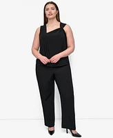 Dkny Plus Asymmetric Sleeveless Knit Top