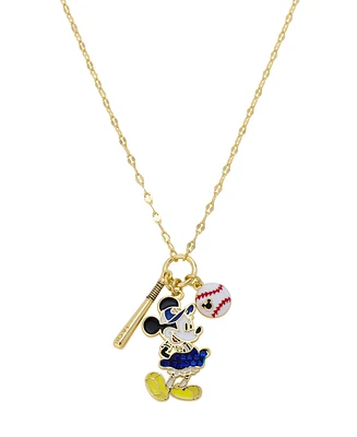Disney Minnie Mouse Crystal Baseball Charm Necklace