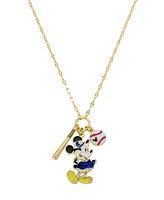 Disney Minnie Mouse Crystal Baseball Charm Necklace