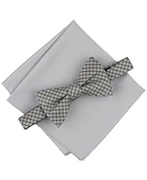 Alfani Men's Huron Plaid Bow Tie & Solid Pocket Square Set, Exclusively at Macy's