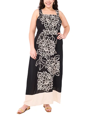 Vince Camuto Plus Square-Neck Sleeveless Maxi Dress