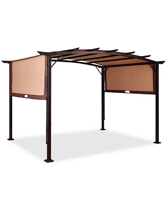 Outdoor Pergola Gazebo with Retractable Canopy Shades