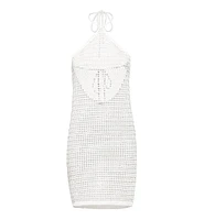 Lscn by Lascana Women's Halter Neck Crochet Cover up Beach Dress
