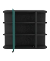 Roma Mirrored Medicine Cabinet, Six External Shelves, Three Interior Shelves, Black