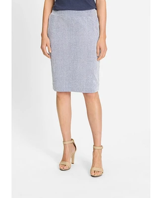 Olsen Women's Seersucker Pull-On Skirt