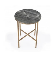 Luxury Round Marble End Table for Living Room